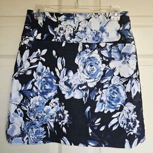 Floral Skort in Blue and White